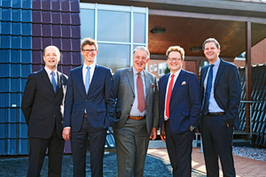  » Management of the Jacobi Group (from left to right: Günther Reese, Max Nikolaus Jacobi, Hans Helmuth Jacobi, Dominic Jung, Lucas Jacobi) 